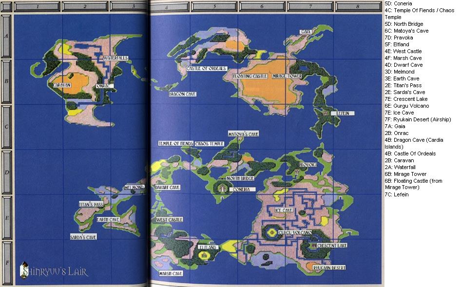 Final Fantasy I - Карта Мира. 